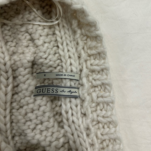 Guess Ecru Cable Knit Cropped Sweater - Picture 6 of 6